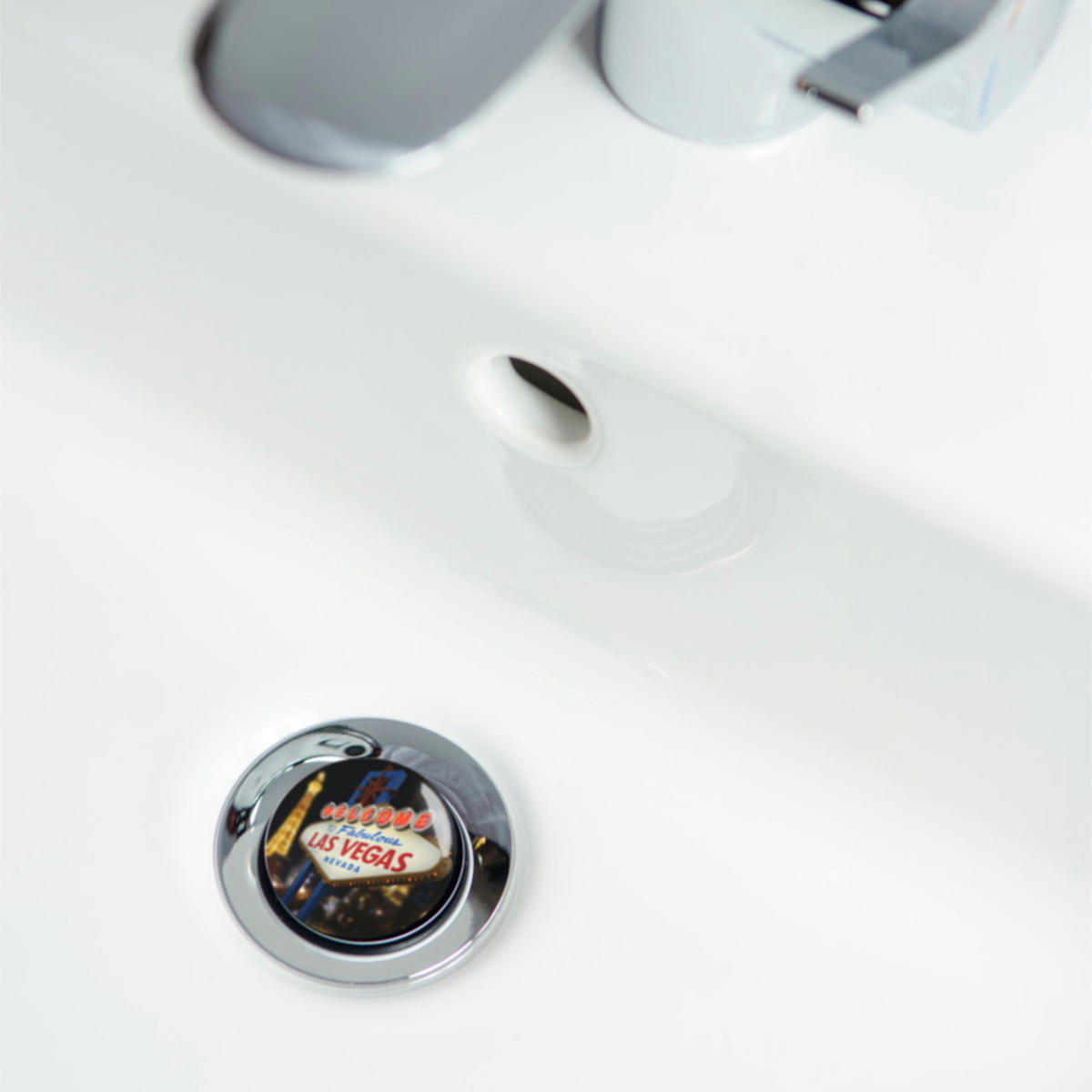 WASCHBECKENSTÖPSEL Las Vegas - Schwarz, Kunststoff/Metall (4/7/7cm) - Sanilo