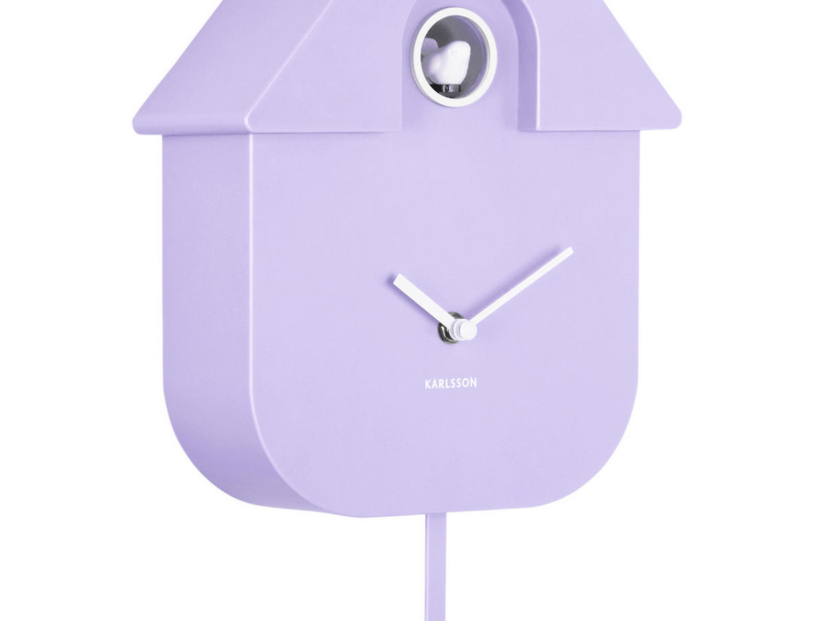 WANDUHR Modern Cuckoo 8/21/41 cm - Lila, Kunststoff (21/41/8cm) - Karlsson