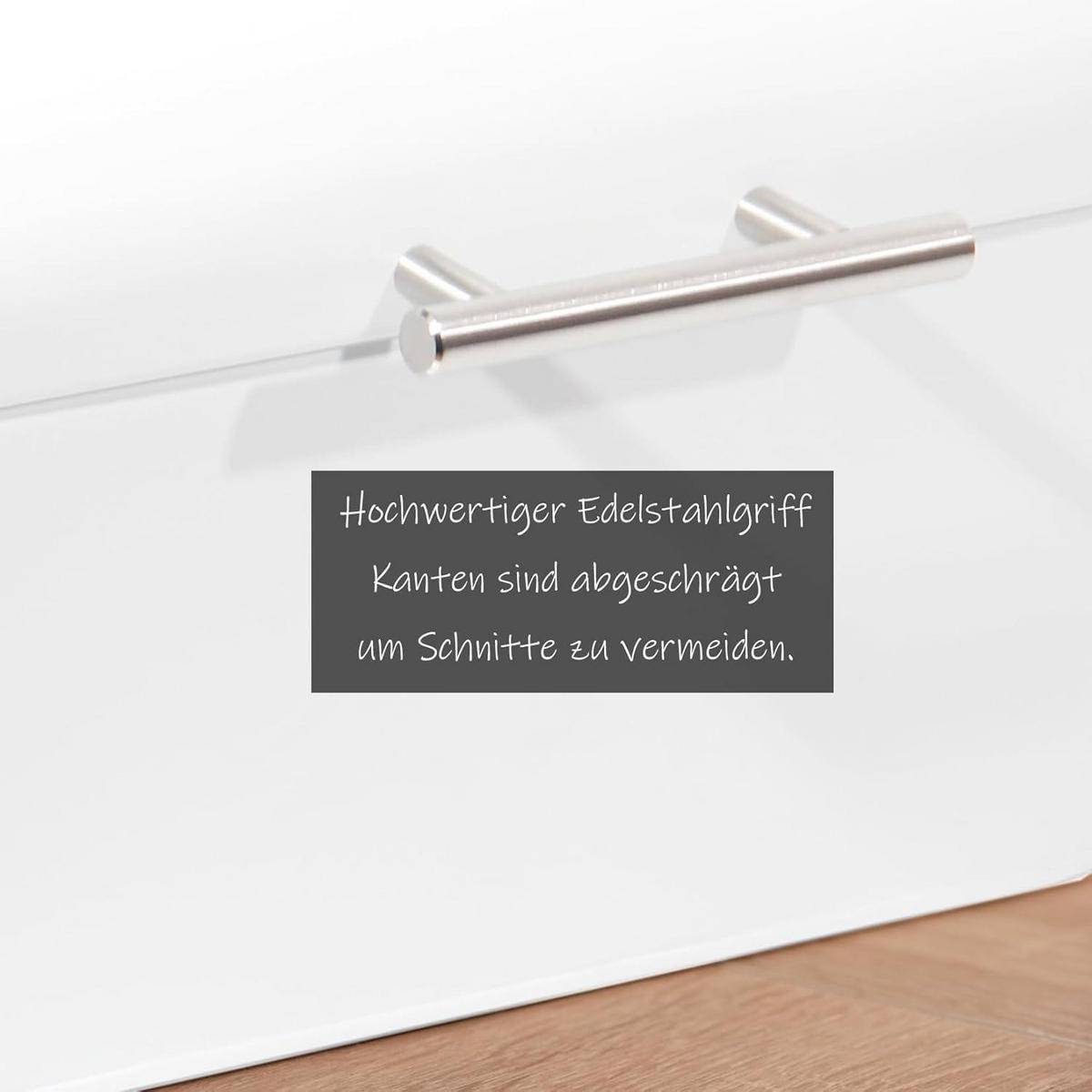 BROTAUFBEWAHRUNG Edelstahl, Brotbox mit Griff, staubdicht - Weiß, Metall (23/38/20cm) - LUXUSKOLLEKTION