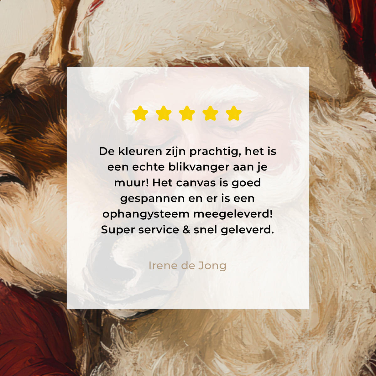 LEINWANDBILD Weihnachtsmann - Rentier - Weihnachten Deko Schlafzimmer 30x20 cm - Rotbraun, Textil (30/20cm) - MuchoWow