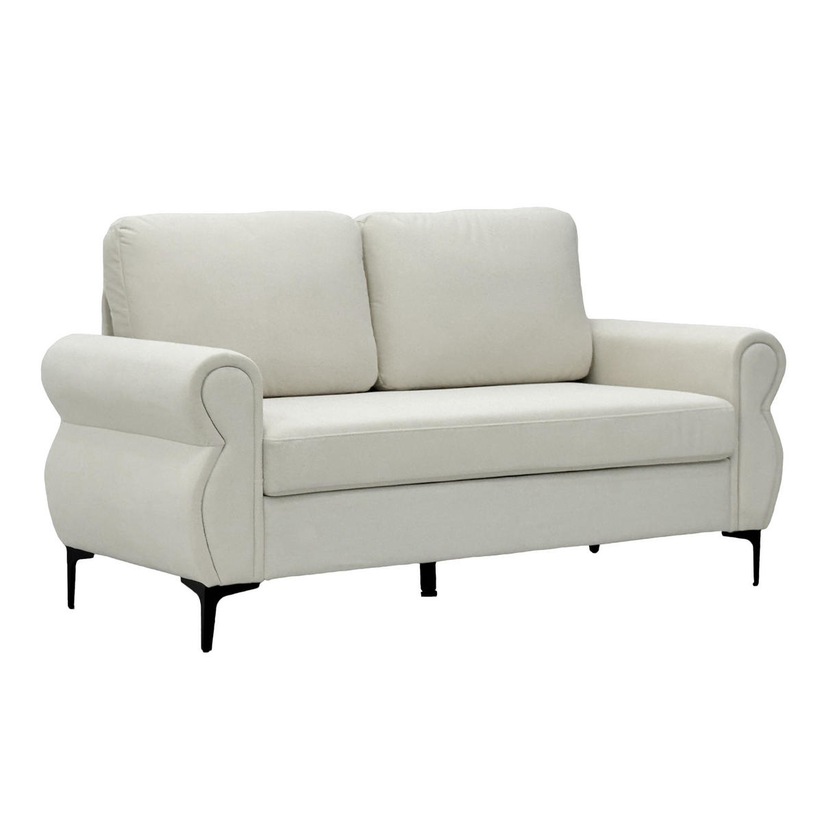 2-SITZER-SOFA DE-35060 mit Federkern Cremeweiß - Creme, Metall (81/92/173.5cm) - ComfortXL