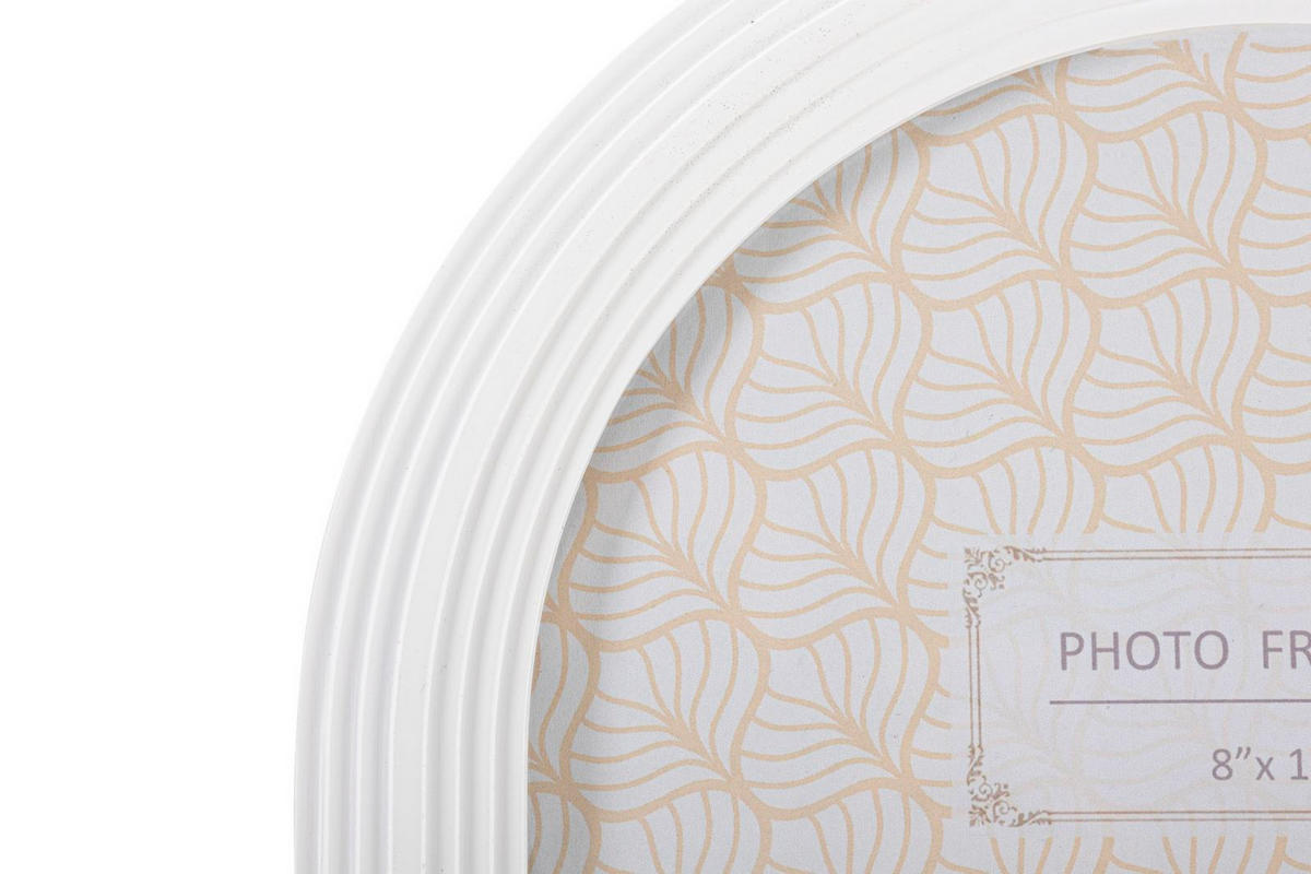 RAHMEN Oval Stuckatur 25/30 cm - Weiß, Kunststoff (25/30/2cm) - Mauro Ferretti