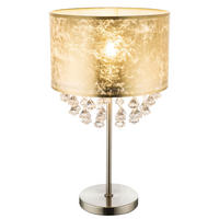 TISCHLEUCHTE Metall Kristall Gold - Goldfarben, Metall (32/32/56cm)