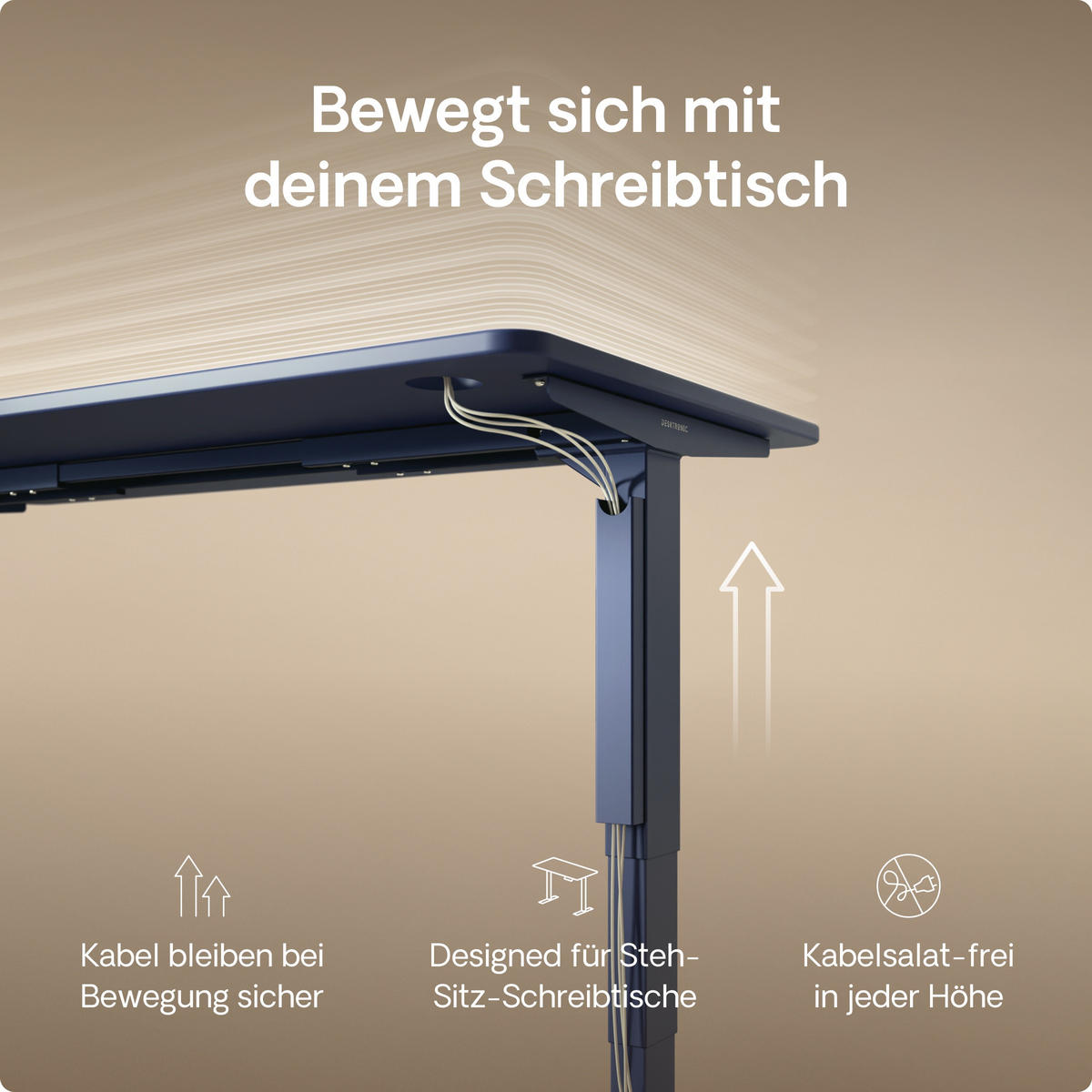 MAGNETISCHER Kabelkanal Schreibtisch Blau, 37x5x2,5cm - Blau, Metall (37/5/2.5cm) - Desktronic