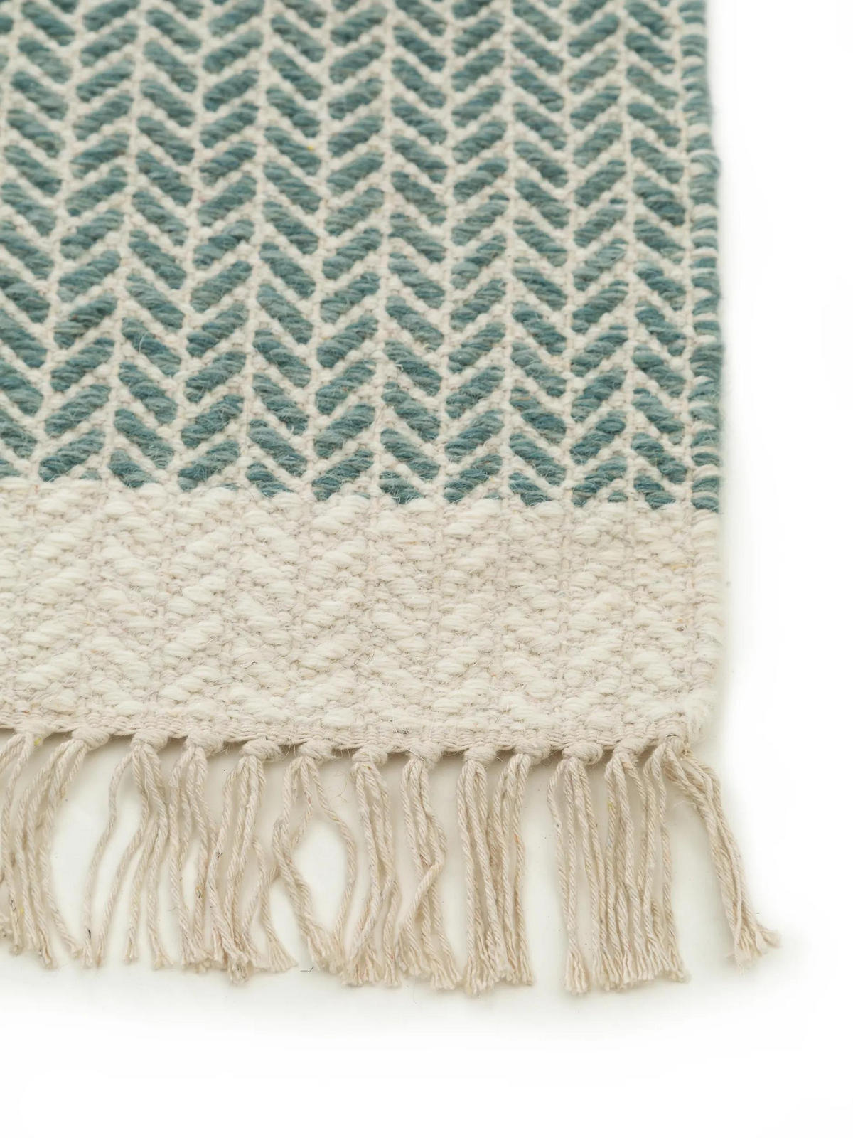 WOLLTEPPICH-LÄUFER Kim Mint 80x250 cm - Mintgrün, Textil (80/250cm) - benuta Pure
