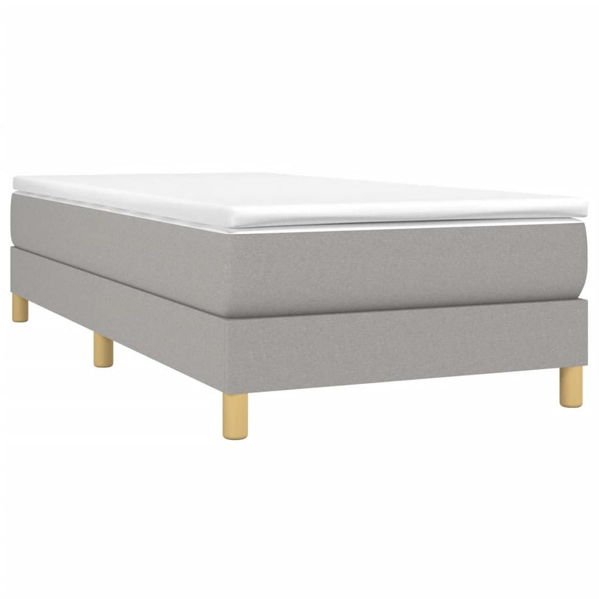 POLSTERBETT Quinn 100/203 cm - Hellgrau, Holzwerkstoff (100/200cm) - Nettlife