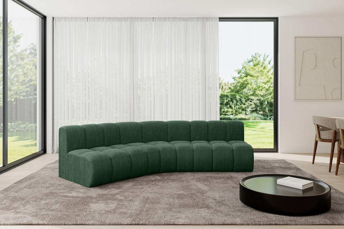 ECKSOFA modulares Sofa Montra-L1 - 290x174x70 cm Grün - Grün, Holzwerkstoff/Textil (290/174cm) - ALTDECOR