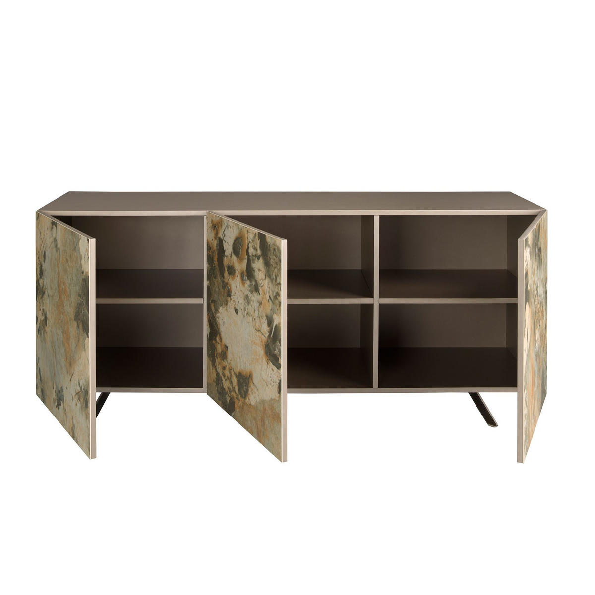 SIDEBOARD Metallische Anrichte aus taupefarbenem Holz 180/50/80 cm - Beige, Holzwerkstoff (180/80/50cm) - ANGEL CERDA