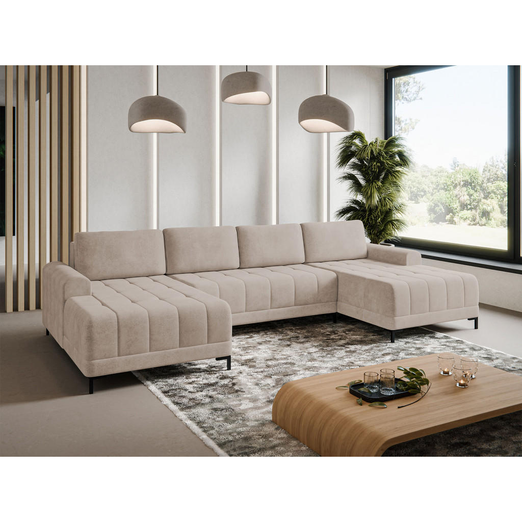 Thumbnail - Mirjan24 Wohnlandschaft, Natur, Textil, 7-Sitzer, U-Form,Rechteckig, 337x92x168 cm, Wohnzimmer, Sofas & Couches, Wohnlan...