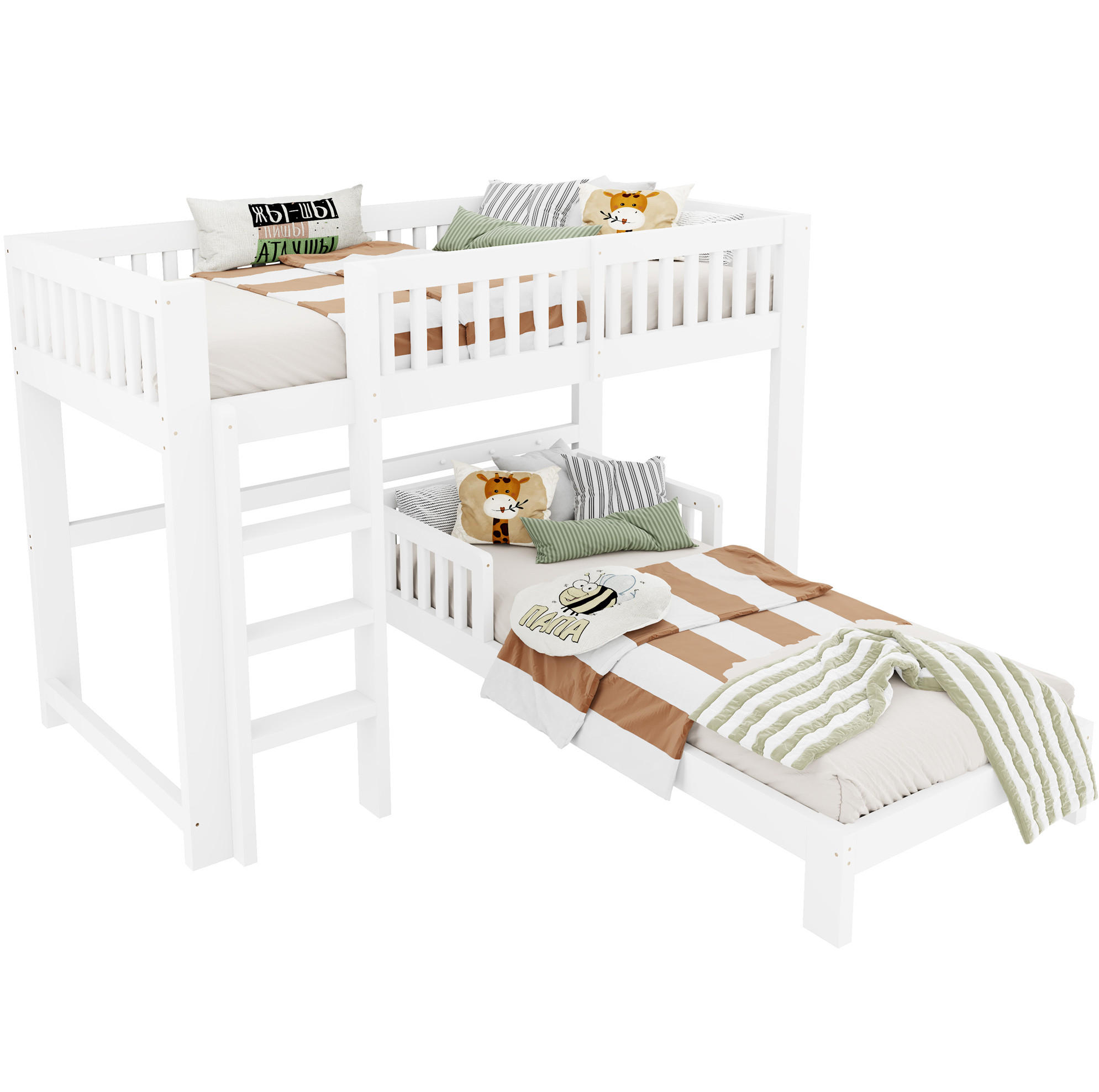Modfu Etagenbett Weiß 90x200 cm