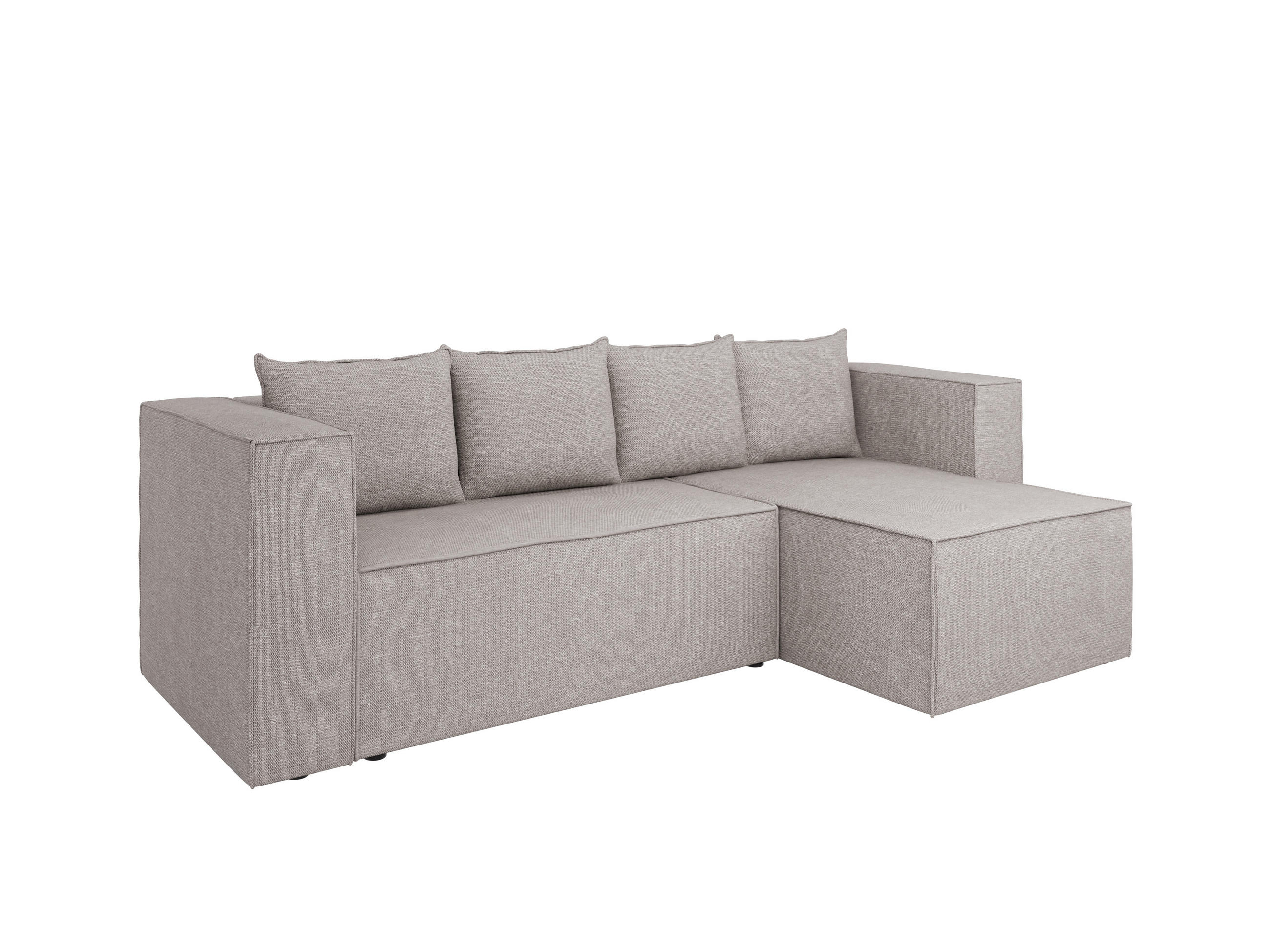 ECKSCHLAFSOFA AURIX Schlafsofa mit Bettkasten, Grau - Grau, Holz (150/244cm) - Panda Möbel