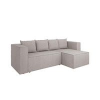ECKSCHLAFSOFA AURIX Schlafsofa mit Bettkasten, Grau - Grau, Holz (150/244cm) - Panda Möbel