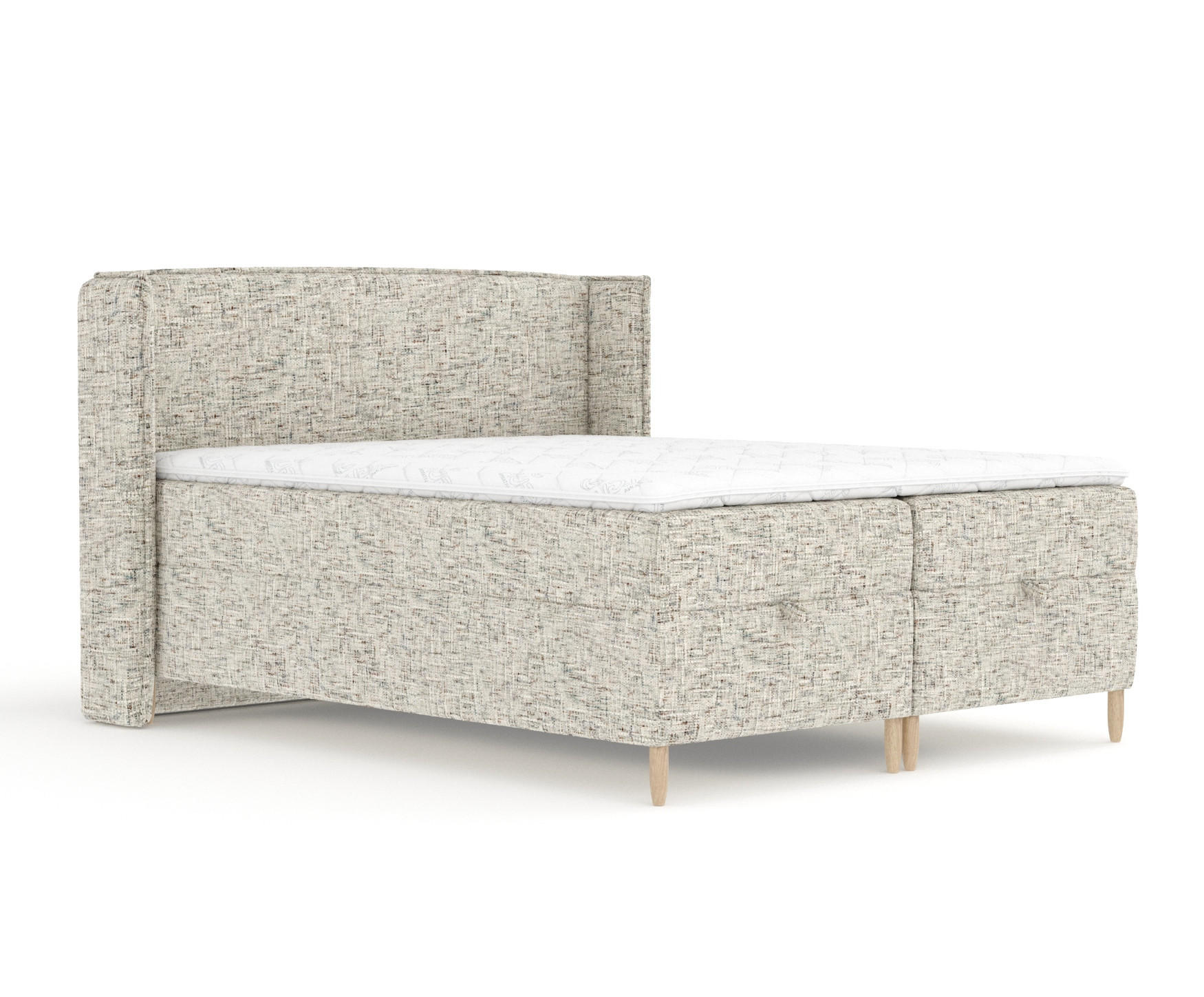 BOXBETT Monpelli Beige 160/200 cm im Webstoff - Beige/Naturfarben, Holz/Holzwerkstoff (160/200cm) - Maison de Reve