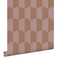 TAPETE Art Decó Muster 53 cm x 10.05 m - Pink, Papier (53/1000cm) - ESTAhome