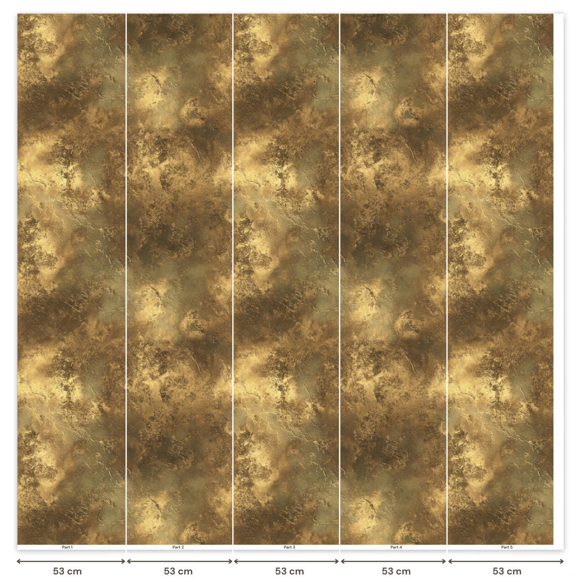 TAPETE - Antik - Metallic-Look - Gold - 260x280 cm - Messingfarben, Papier (260/280cm) - OnlyWow