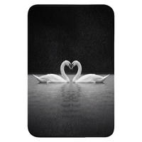 WC PŘEDLOŽKA Labutě - srdce - černá - bílá 40x60 cm - černá, textil/plast (40/1cm) - OnlyWow