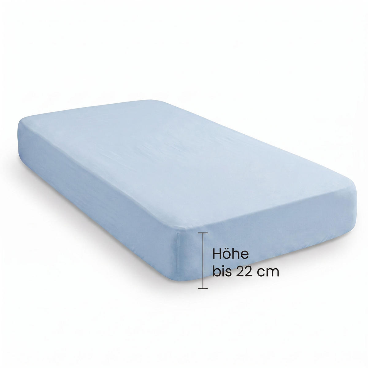 SPANNBETTTUCH Premium Jersey eisblau, 180x200 cm - 200x200 cm - Hellblau, Textil (200/200cm) - biberna