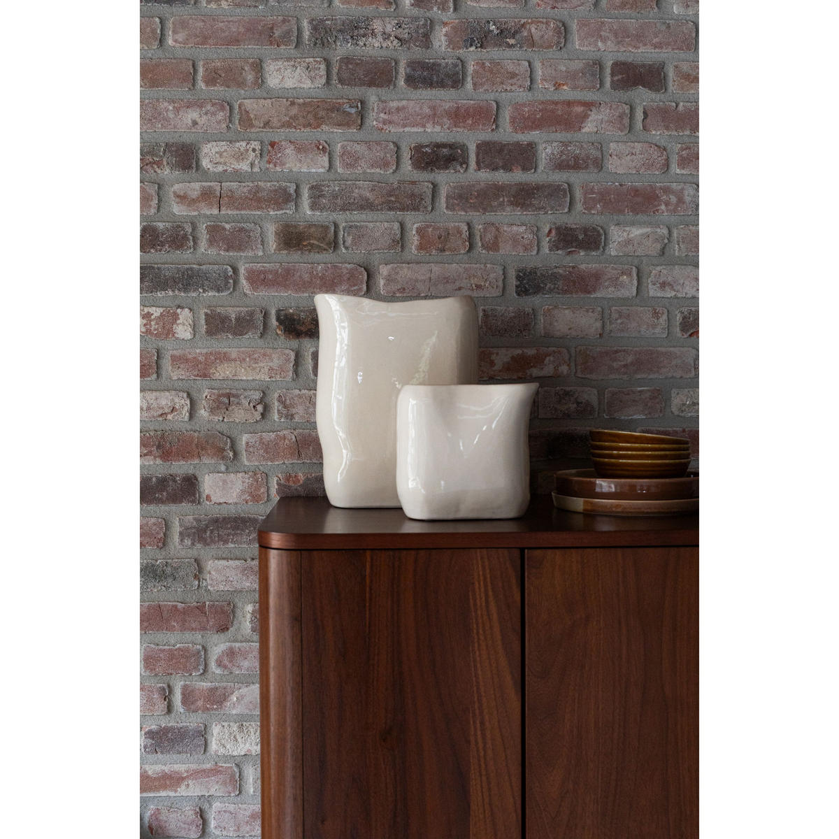 VASE Edna 24 cm Beige - Beige, Keramik (24cm) - Dutchbone