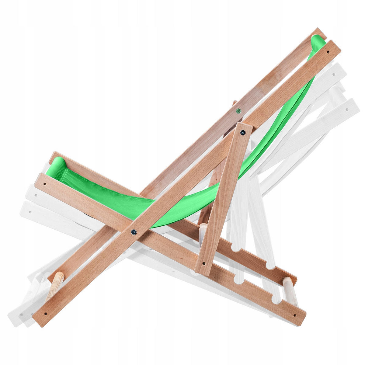 HOLZLIEGESTUHL Grün 2 Stk. - Grün, Holz (53/80cm) - KADAX