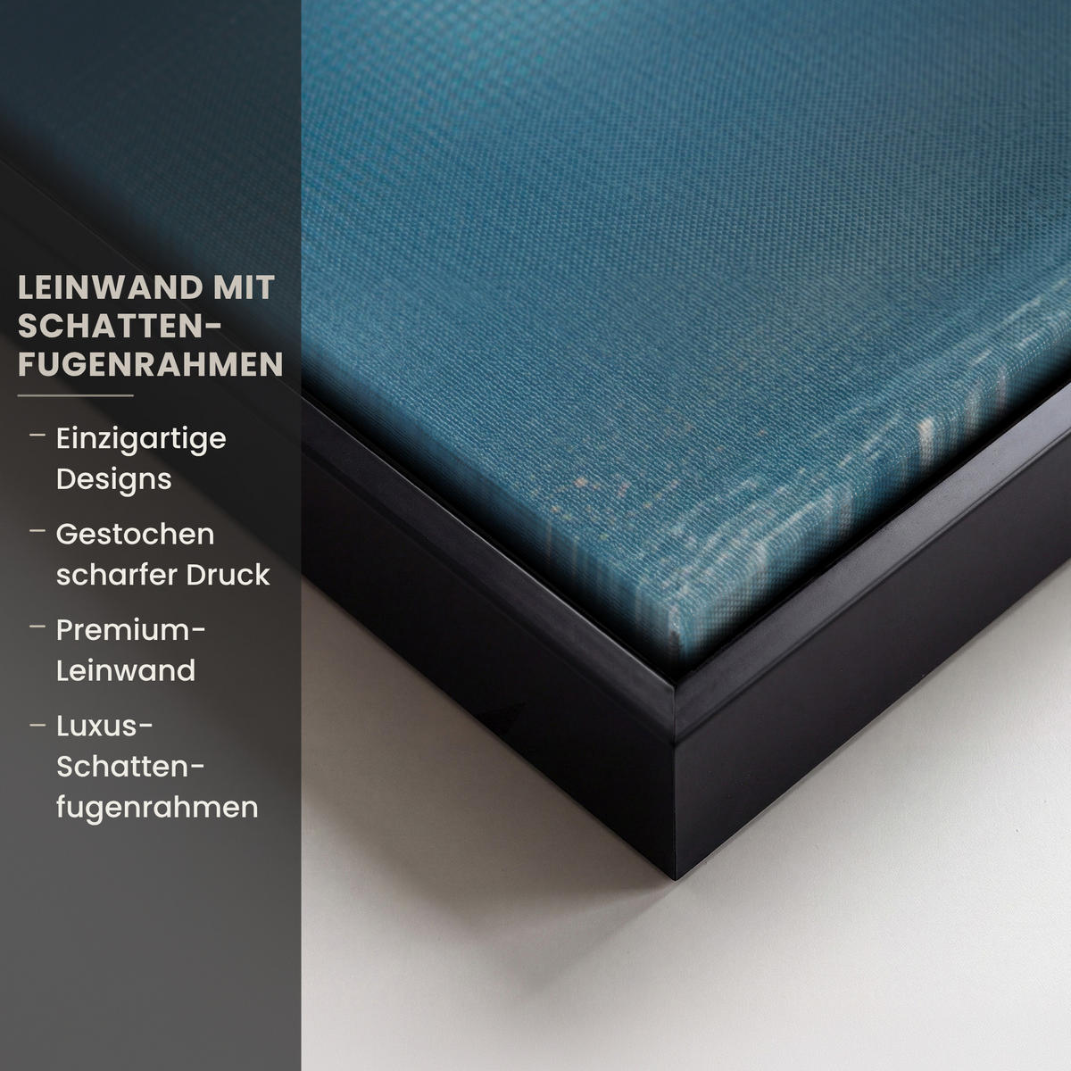 LEINWAND Bilder mit Rahmen - Wald – Winter – Natur – Abstrakt – Schnee - 90x90 - Weiß, Textil (90/90cm) - MuchoWow
