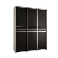 SCHWEBETÜRENSCHRANK 235,2/190/45 3-türig - Silberfarben/Schwarz, Holz/Metall (190/235/45cm) - Abiks Möbel