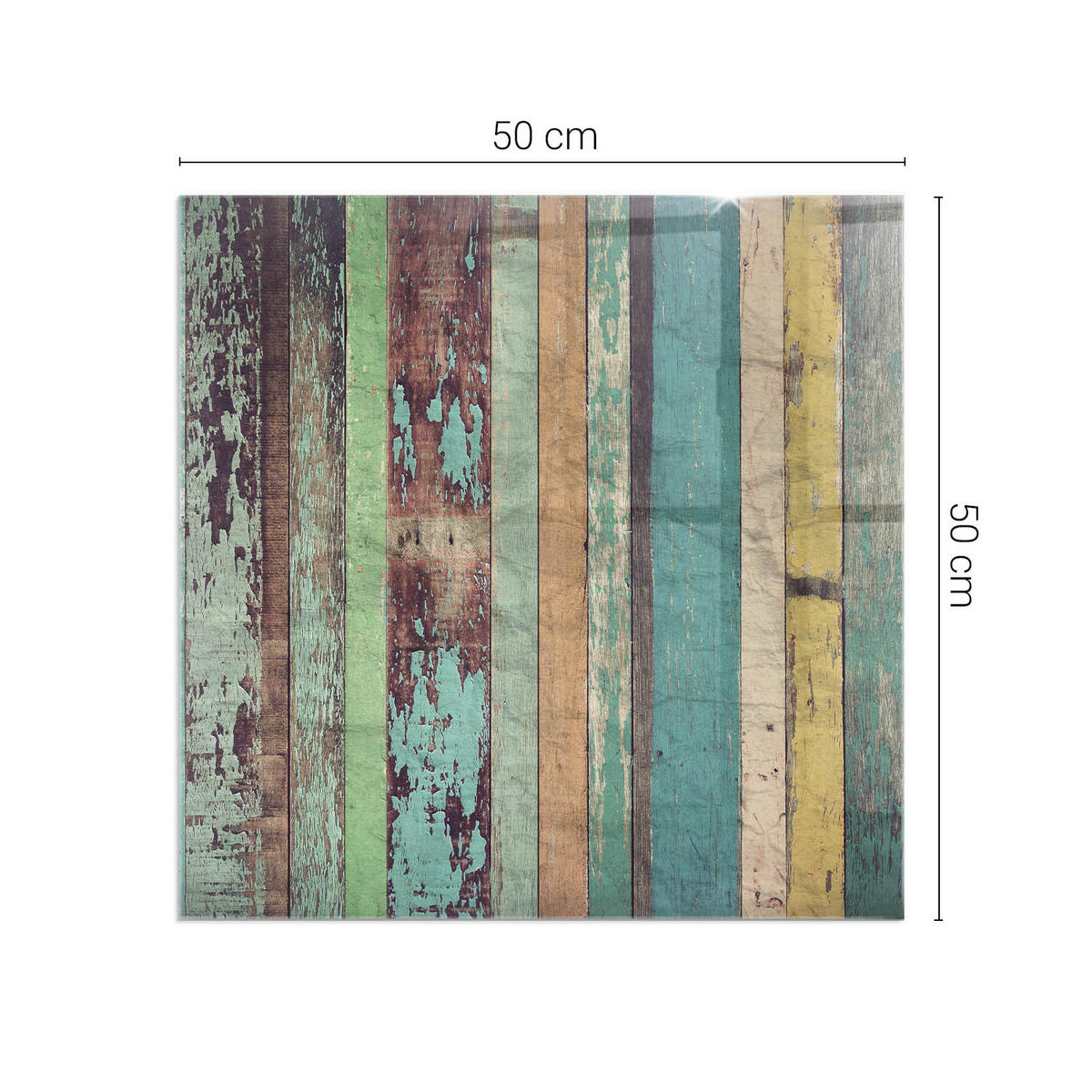 GLASPLATTE für Kamin 50 × 50 cm Türkis - Türkis, Glas (50/50/0.4cm) - ArtPrintCave