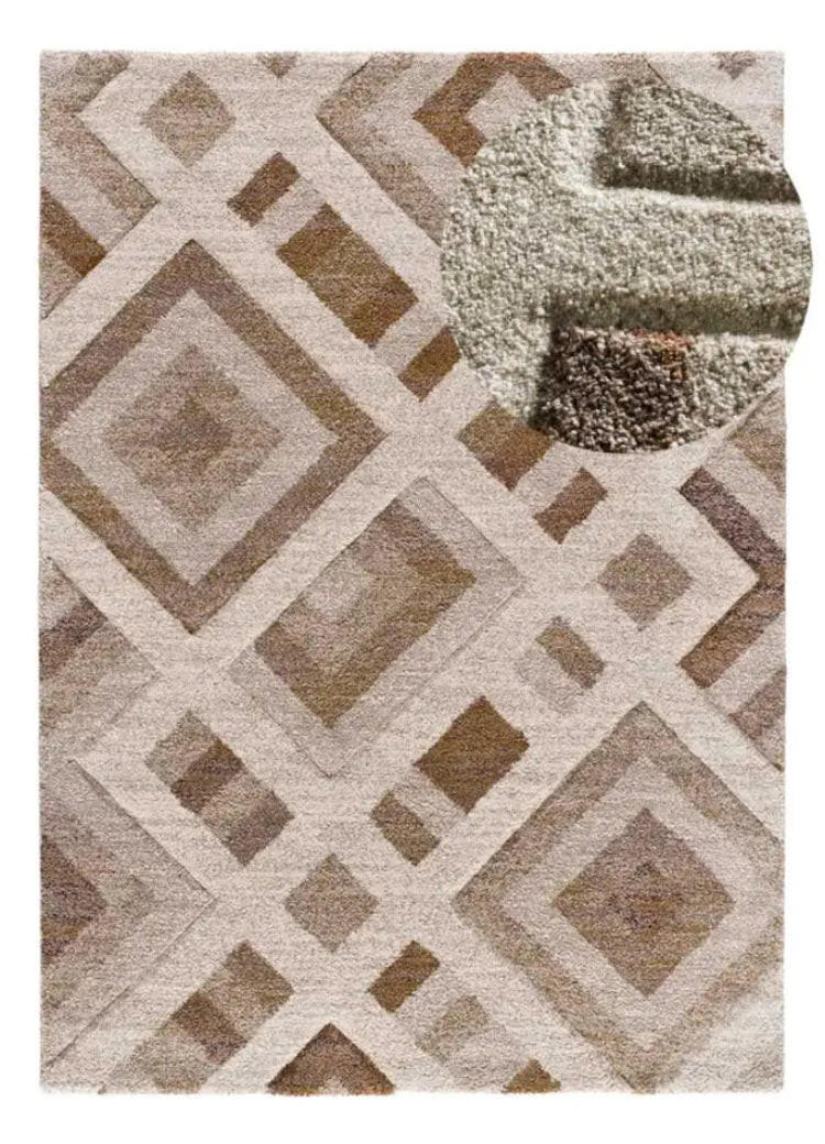 Atticgo Hochflorteppich Braun 80x120 cm
