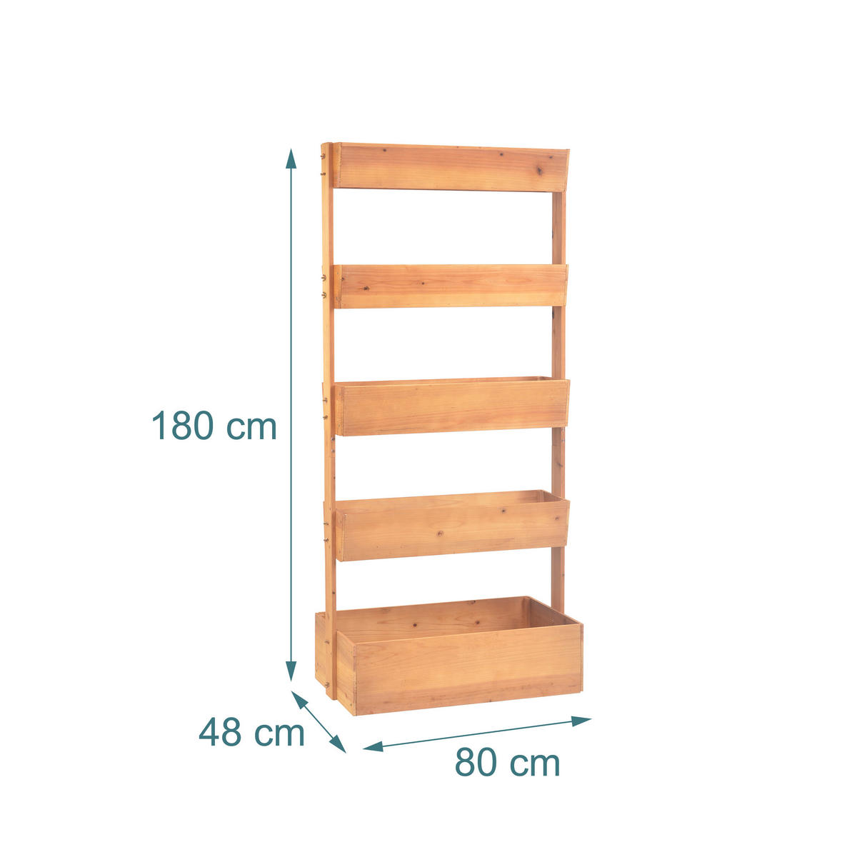 VERTIKALBEET - Braun, Holz/Textil (80/180/48cm) - Relaxdays