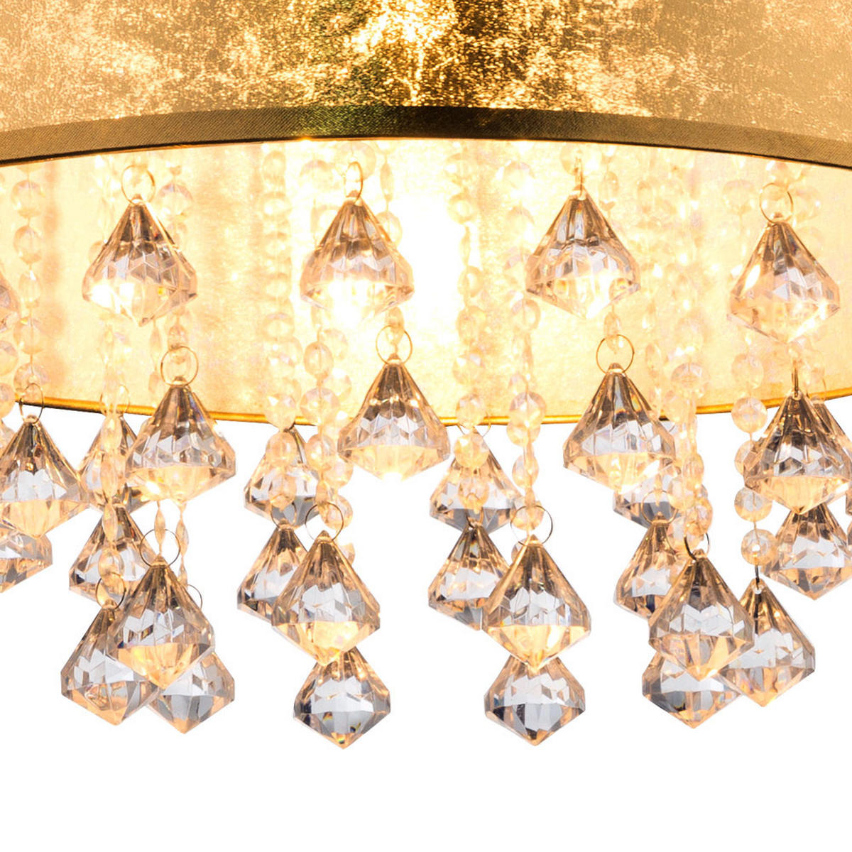 LED DECKENLEUCHTE AMY Textil Gold - Goldfarben, Metall (40/40/38cm) - Globo Lighting