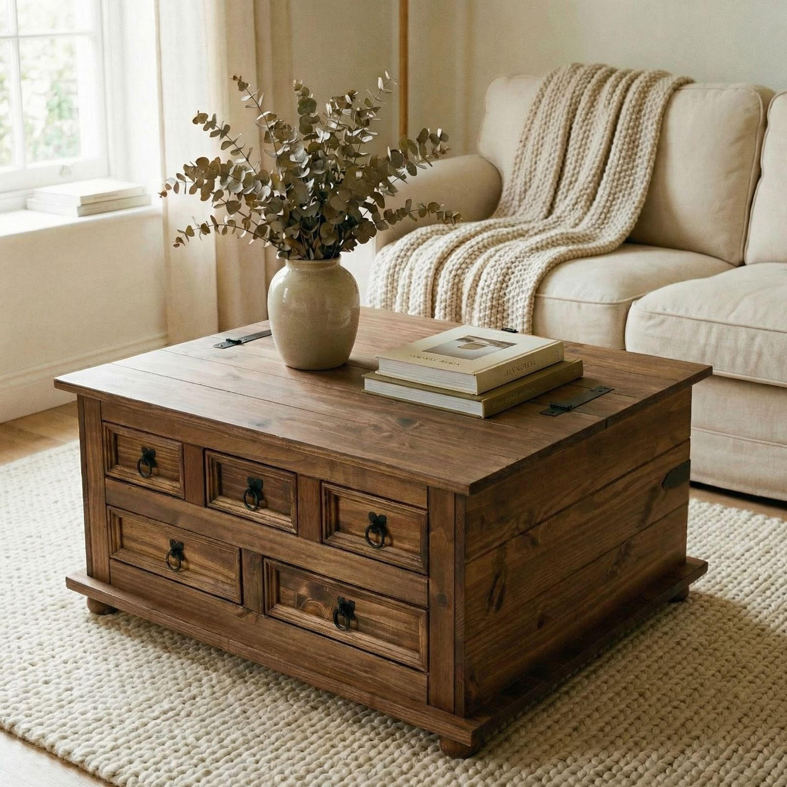 TRUHENTISCH TEQUILA - Braun, Holz (72/92/44cm) - IDIMEX