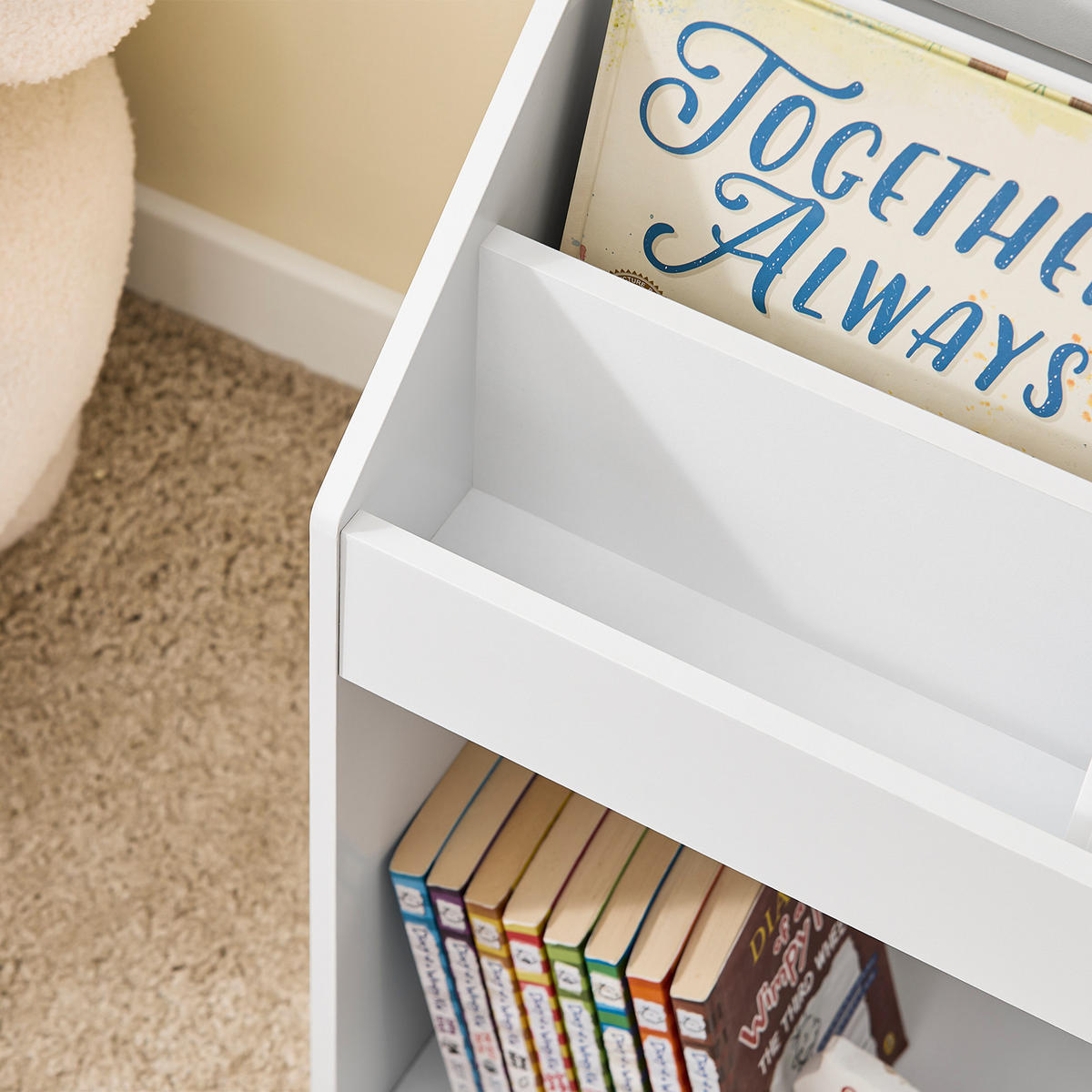 KINDER BÜCHERREGAL Weiß 68x68x30cm - Weiß, Holzwerkstoff (73/80/30cm) - SoBuy