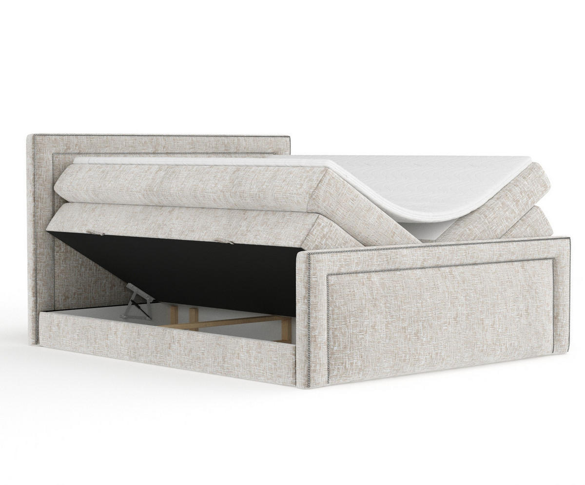BOXSPRINGBETT Luxora Beige 140/200 cm - Beige/Schwarz, Holz/Holzwerkstoff (140/200cm) - Maison de Reve