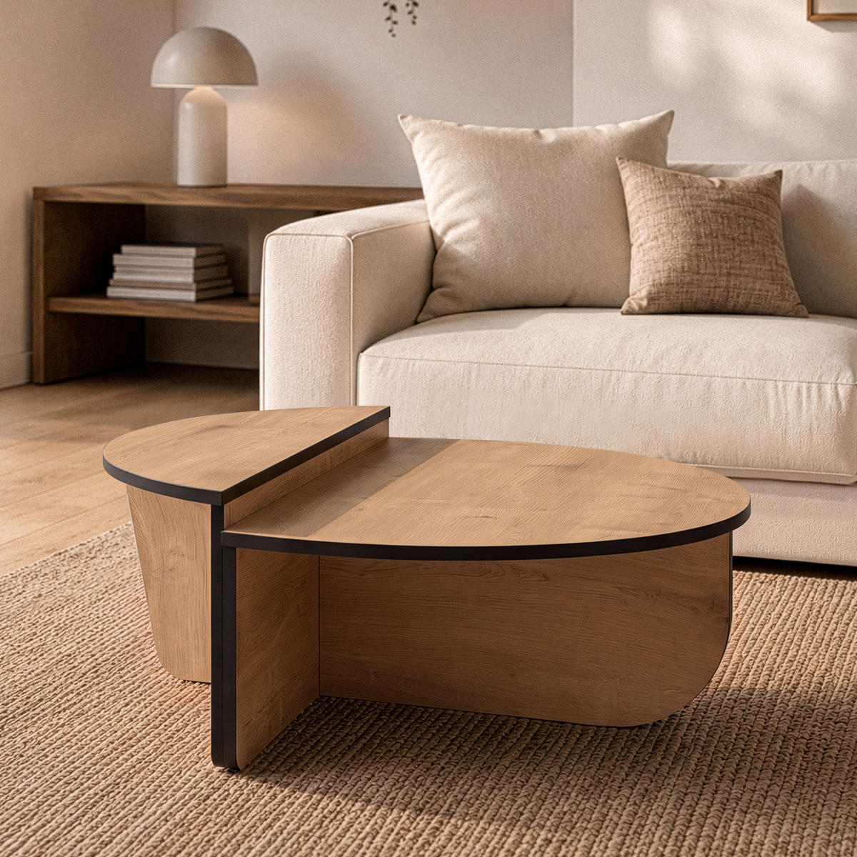 COUCHTISCH (2er-Set) orion 35/90/90 cm - Schwarz, Holzwerkstoff (9.5/90/35cm) - Calicosy