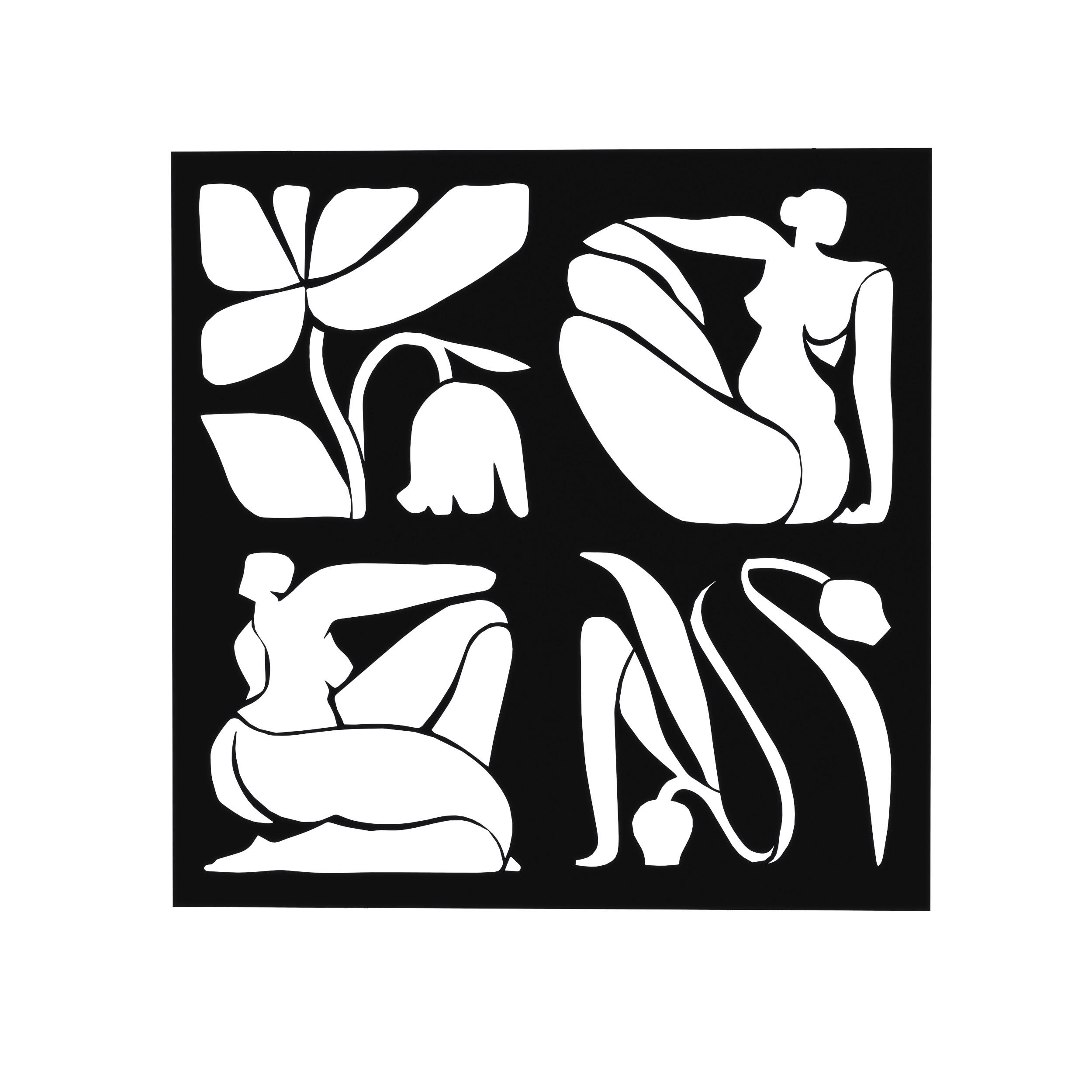 Decortie Wanddekoration Schwarz 45x45x1.2 cm