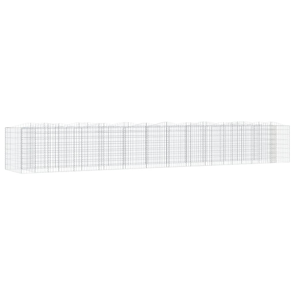 furnicato Gabionen-Hochbeet Silber 100x100x600 cm