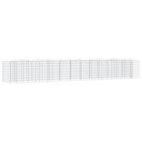 GABIONEN-HOCHBEET mit Hochbogen 600x100x100 cm Verzinktes Eisen - Silberfarben, Metall (100/100/600cm) - furnicato