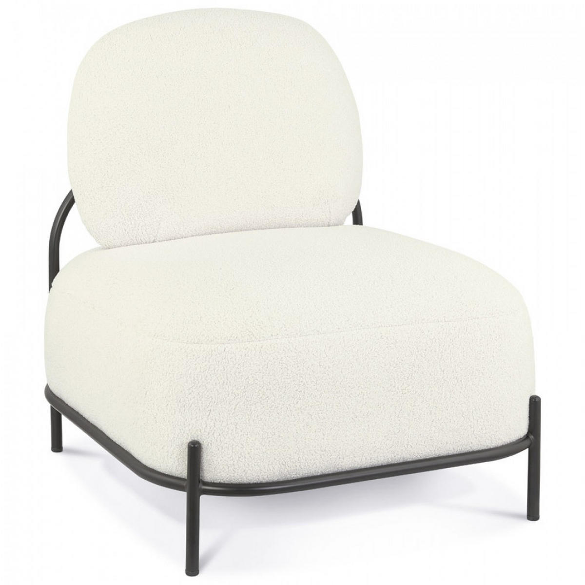 LOUNGESESSEL Beige 66.5x76x71cm - Beige/Schwarz, Textil/Metall (66.5/76/71cm) - AlterEgo