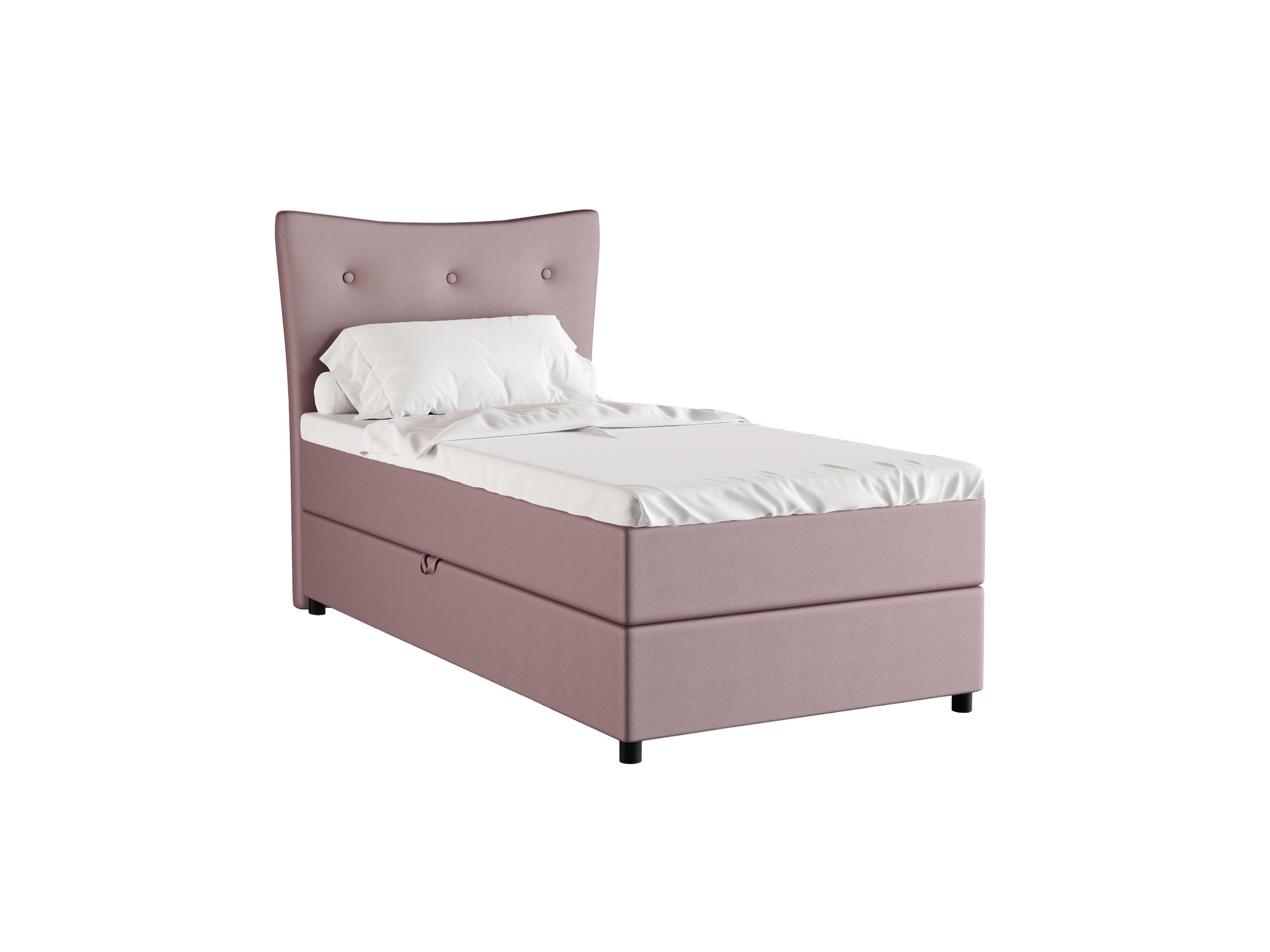 BOXBETT Nevada 100x200 cm Polsterbett mit hochwertiger Bonell-Matratze und Topper - rosa - Rosa, Holz (100/200cm) - Homesy