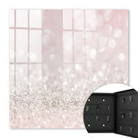 SCHLÜSSELBOX Schwarz 30x30 cm- Türöffnung nach rechts - Romantisches Bokeh-Glänzen - Pink, Metall (30/30/5cm) - TULUP