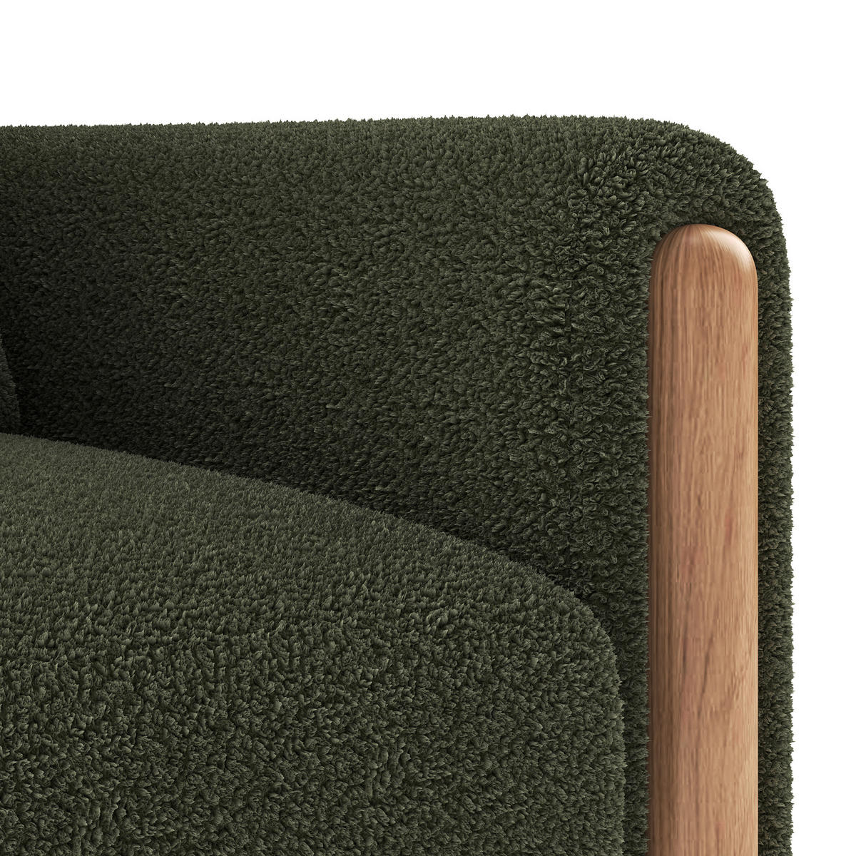 SESSEL Loungesessel Teddy Green 1-Sitzer - Grün, Holzwerkstoff (83/88.5/87cm) - Meubliv