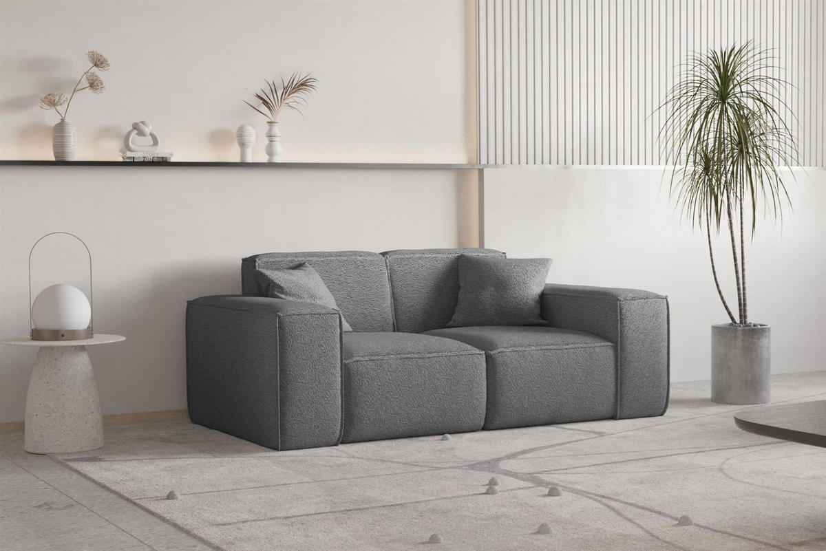 SOFA Sezlong Celes Premium 2er-set - Graphitfarben, Holzwerkstoff/Textil (110/95/194cm) - Fun Möbel