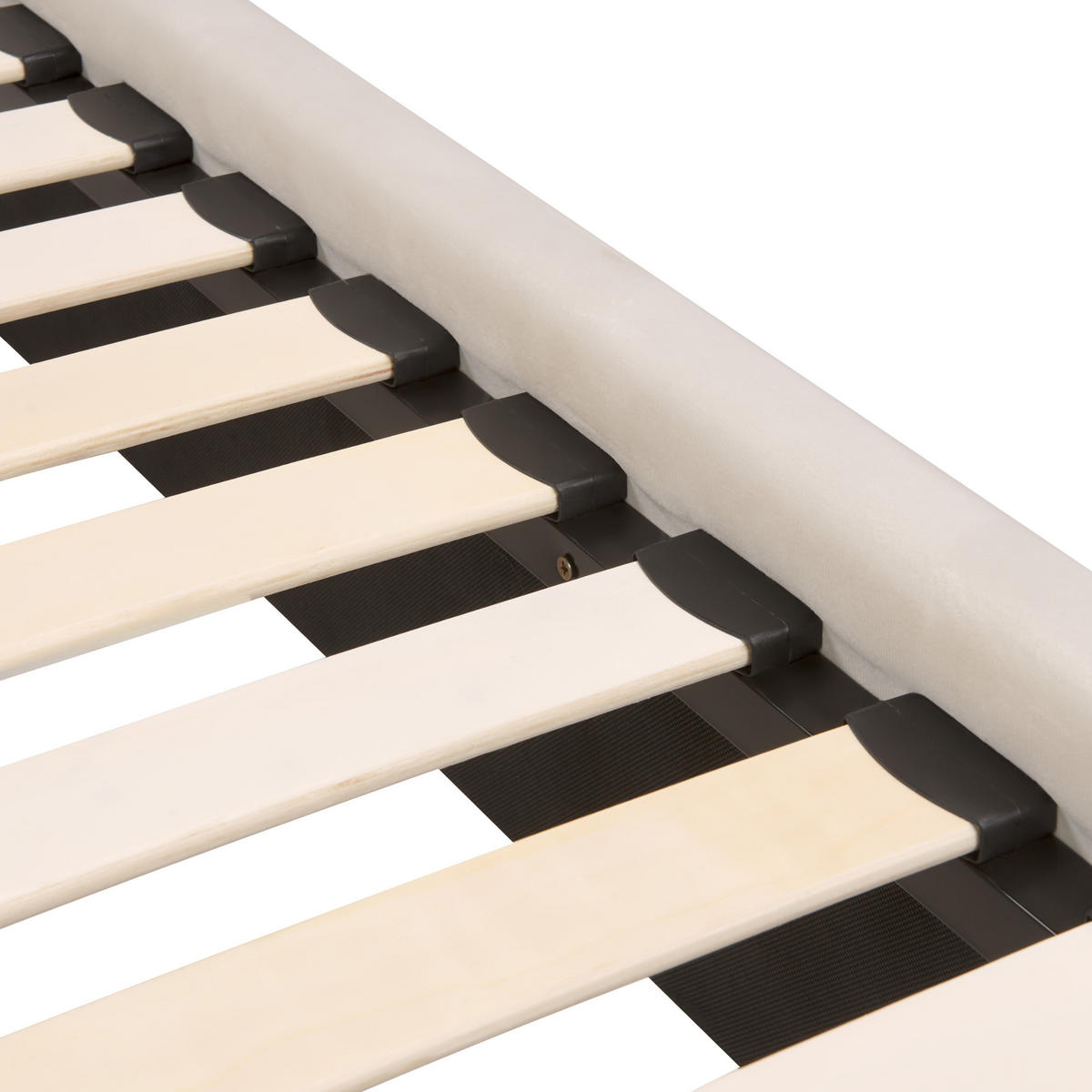 BETT mit Lattenrost 140/200 cm Beige Brin - Beige/Schwarz, Textil (140/200cm) - Beliani