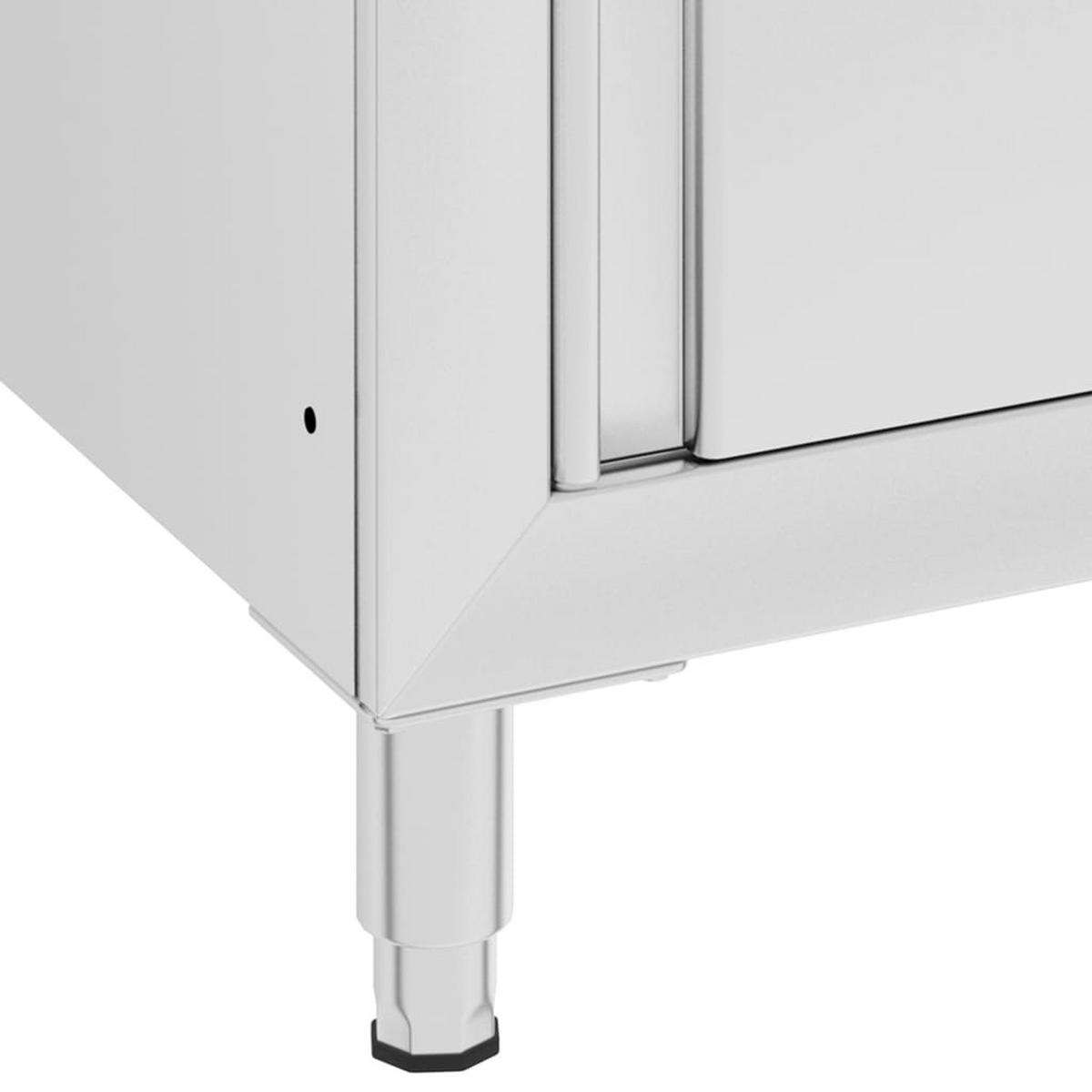 KÜCHENSCHRANK Gewerbe Mit Abtropffläche Edelstahl - Silberfarben, Metall (60/96/60cm) - vidaXL
