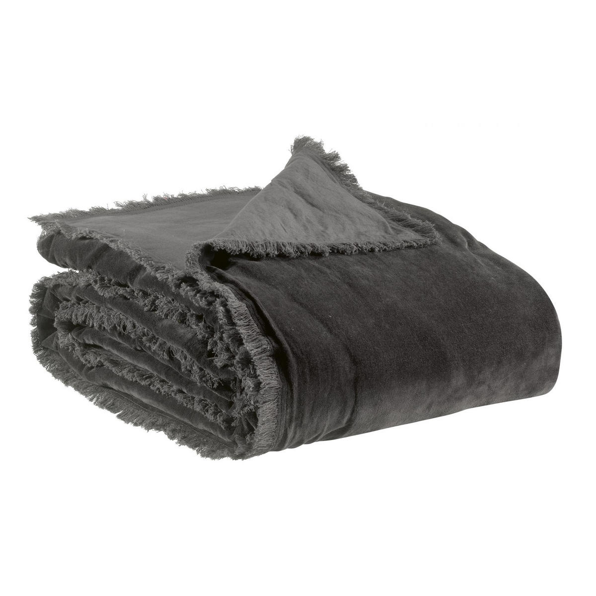 BETTÜBERWURF Fara umbra 240 x 260 cm - Grau, Textil (240/260cm) - Vivaraise