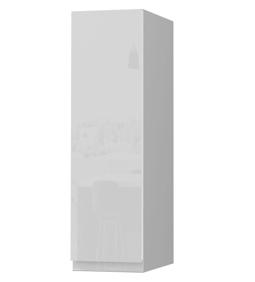HÄNGESCHRANK Florence W2/20 Grau / RAL 9003 signalweiß HG 20 / 32,5 / 72cm - Türanschlag links - Weiß Hochglanz/Grau, Holz/Holzwerkstoff (20/72/32.5cm) - Feldmann-Wohnen