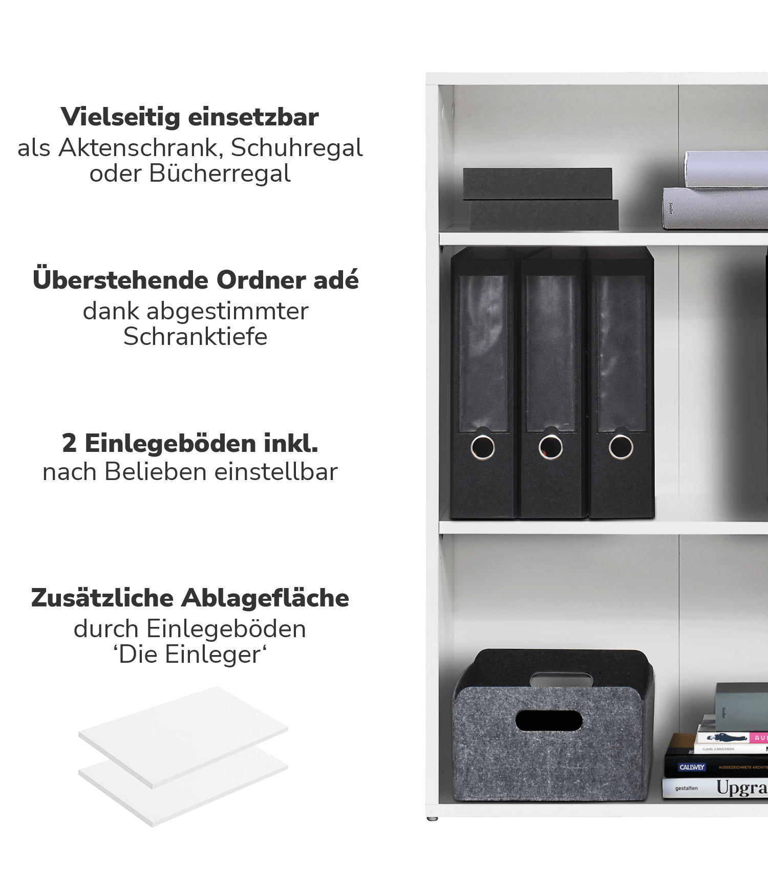 BÜCHERREGAL Der Bücherwurm - Weiß, Holzwerkstoff (60/91/34.5cm) - Mokebo