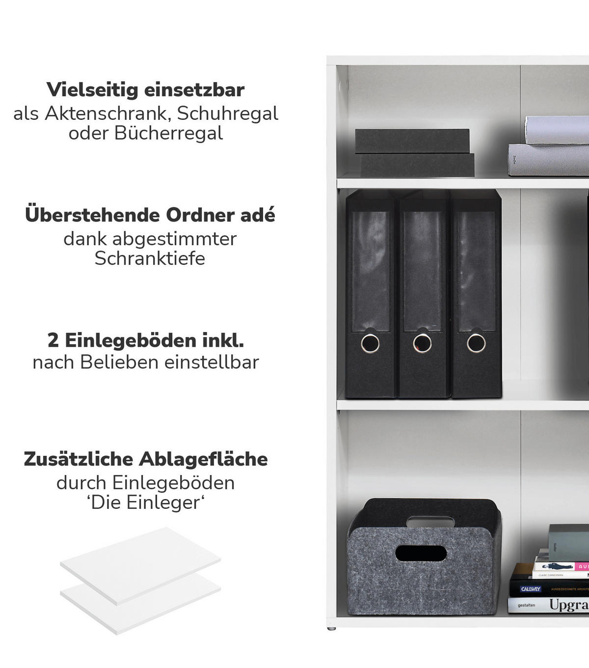 BÜCHERREGAL Der Bücherwurm - Weiß, Holzwerkstoff (60/91/34.5cm) - Mokebo