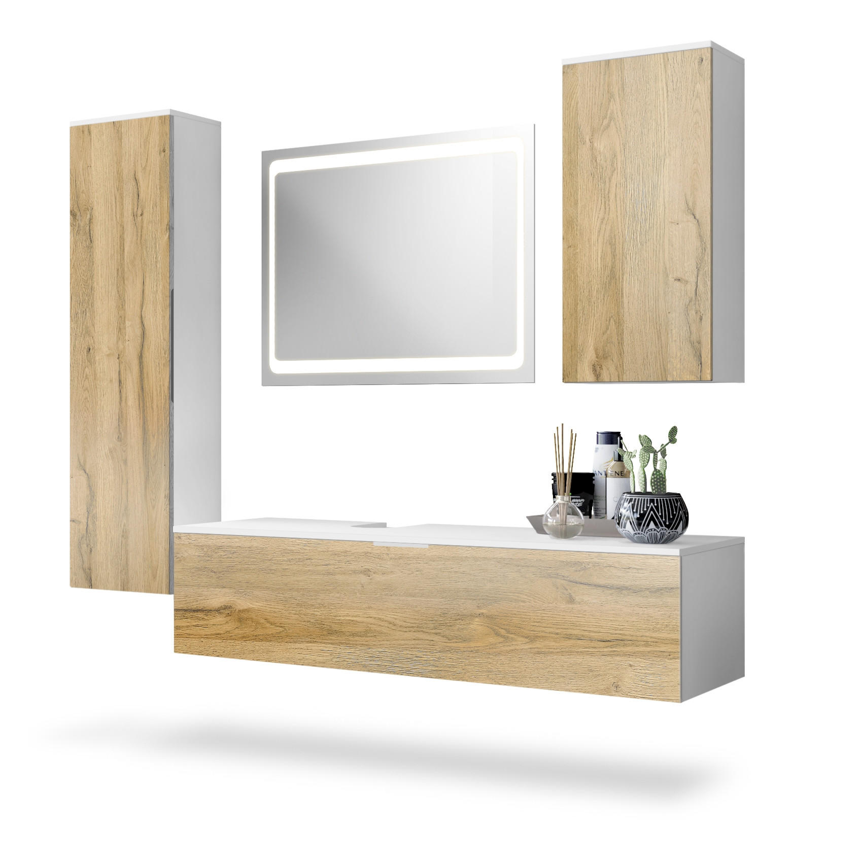 Vladon Badmöbelset Eiche 210x185x51 cm