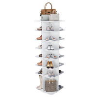 SCHUHREGAL aus PVC 60x60x184 cm Weiß drehbar, 7 Ebenen und hoher Bodenfreiheit - Weiß, Holzwerkstoff (184/60/60cm) - Modfu