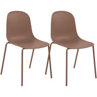 STAPELSTUHL 2 Kunststoff Terracotta - Terracotta, Kunststoff/Metall (51/85/55cm) - CLP